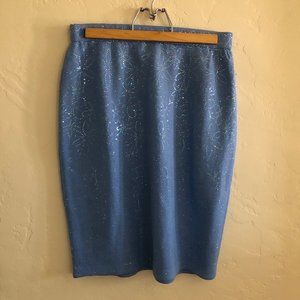 True Y2K pencil skirt, sky blue crystal rhinestones